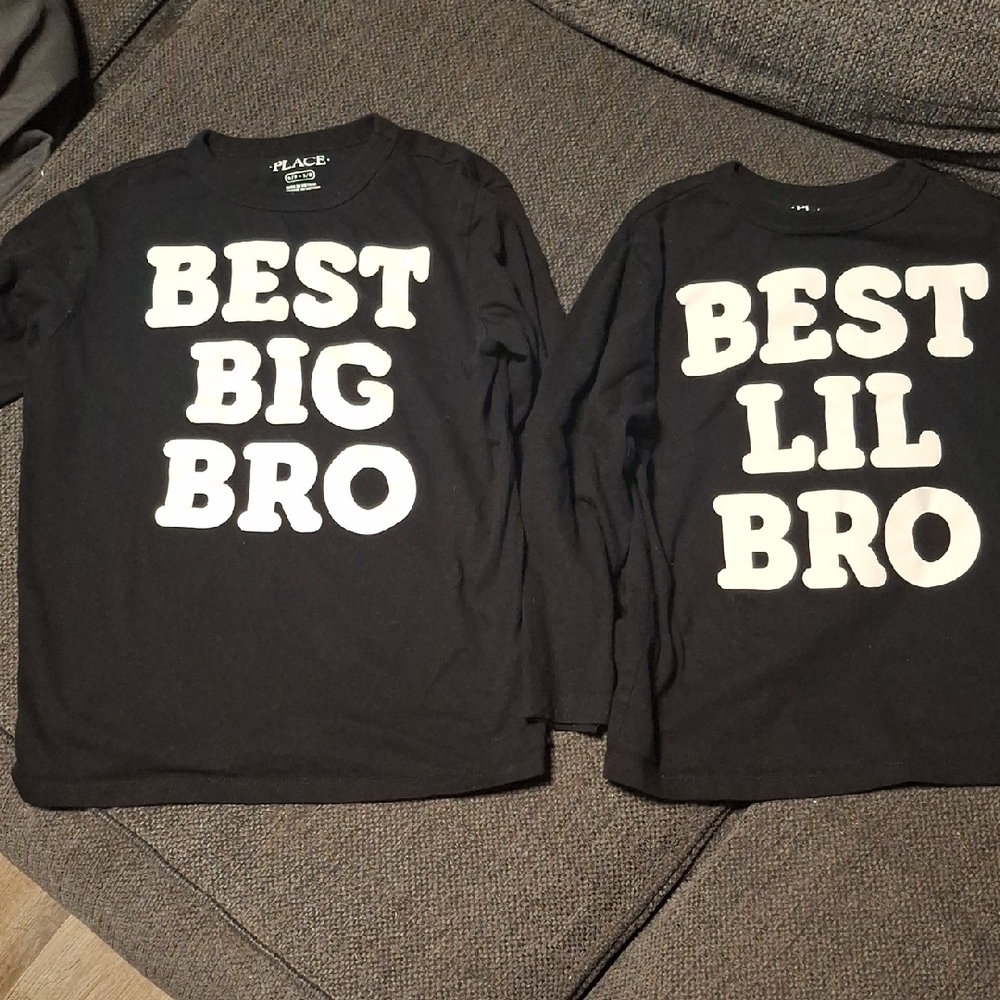 The Children's Place Black 'Best Big Bro' and 'Best Lil Bro' Long Sleeve Tees